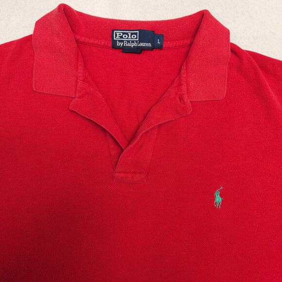Polo by Ralph Lauren Collared Short Sleeve Polo Shirt Adult Mens Size L Red - Picture 1 of 9